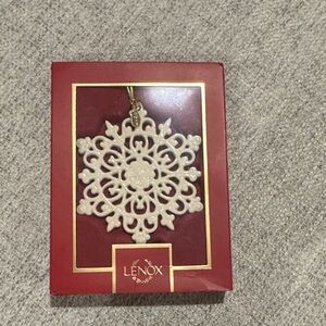 Lenox Ivory Snowflake Ornament with Gold Accent - 2023